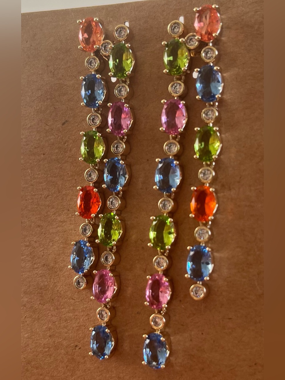Multicolor Gemstone Drop Earrings - Women Jewelry